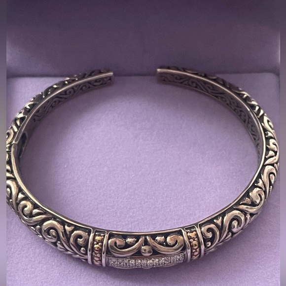 Effy Diamond Bangle Bracelet 18K and Sterling Silver - Picture 1 of 10